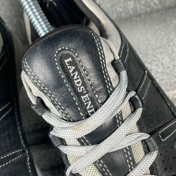 Lands' End Casual Black Leather Walking Sneakers Shoes Size 9 - Picture 4 of 9